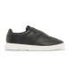 Emporio Armani Leather Sneakers with black eagle plate