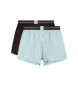 Emporio Armani Set 2 Logo Label Boxer shorts marron, bleu Emporio Armani Set 2 Logo Label Boxer shorts marron, bleu