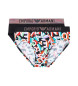 Emporio Armani Confezione da due slip con logo arcobaleno multicolore
