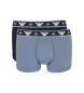 Emporio Armani Set di 3 boxer per le feste blu navy e blu