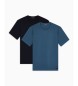 Emporio Armani Sæt med 2 T-shirts Essential Logolabel blå, navy