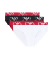 Emporio Armani Set di 3 slip monogrammati multicolori