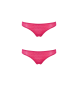 Emporio Armani Two-pack of organic cotton Brazilian knickers with pink Iconic ASV logo band