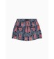 Emporio Armani Badeshorts i genbrugsstof med ASV's marinebl makro-logo print.