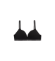 Emporio Armani Soutien-gorge triangle rembourré en coton biologique avec bande logo ASV noir