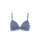 Emporio Armani Organic cotton padded triangle bra with Iconic ASV logo band grey