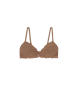 Emporio Armani Eternal Lace recycled lace padded triangle bra ASV brown  