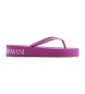 Emporio Armani Rubber flip flops with logo and pink platform
