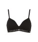 Emporio Armani Organic cotton padded triangle bra with Iconic ASV logo band black