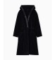 Emporio Armani Szlafrok frotte z logo na czarnej ramce Emporio Armani Szlafrok frotte z logo na czarnej ramce
