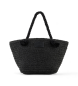 Emporio Armani Črna pletena torba za nakupovanje na plaži