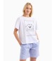 Emporio Armani T-shirt lounge bianca con stampa maxi-logo ASV