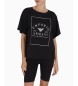 Emporio Armani T-shirt loungewear con stampa maxi logo nera