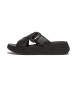 Fitflop F-mode Espadrille-sandaler i læder med spænde, sort