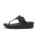Fitflop Lulu Covered-Buckle Raw Leather Sandals preto