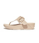Fitflop Leather Lulu Covered-Buckle Raw nude sandals