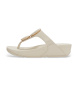 Fitflop Lulu Marbled-Stone Toe-Post Beige Sandals