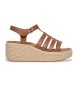 Fitflop Brown fisherman style wedge leather espadrilles