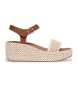 Fitflop Braune Ledersandalen mit Keilabsatz und Knchelriemen