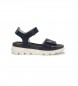 Fluchos Hellen F1708 sandaler i marinblått läder -Höjd 5 cm