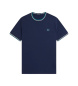Fred Perry T-shirt com corte de duas riscas azul-marinho