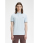 Fred Perry Blaues paspeliertes Poloshirt