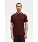 Fred Perry Kastanienbraunes paspeliertes Poloshirt