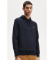 Fred Perry Sweatshirt med hætte og marineblå piping