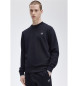 Fred Perry Marineblaues Sweatshirt mit Rundhalsausschnitt