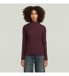 G-Star T-shirt A-Line Slim Rib Mock maroon