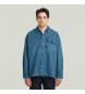 G-Star Camicia blu a maniche lunghe con pieghe squadrate