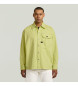 G-Star Camicia verde a maniche lunghe con pieghe squadrate