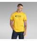 G-Star T-shirt da velha escola desgastada amarela