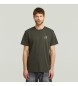 G-Star Koszulka z logo na piersi zielona