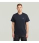 G-Star T-shirt z logo na piersi w kolorze granatowym