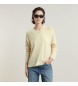 G-Star Maglione lavorato a maglia con scollo a V ampio Core beige