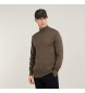 G-Star Sweter Premium Core Mock w kolorze brązowym