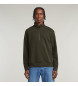 G-Star Felpa verde con mezza zip Nifous