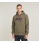 G-Star Hoodie met Old Skool logo groen