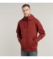 G-Star Felpa rossa con zip e cappuccio Premium Core