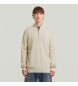 G-Star Gebreide trui met halve rits beige