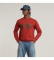 G-Star Sweat-shirt Stacked Old Skool Logo rouge