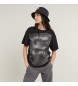 G-Star T-shirt ampia con finto ricamo nera