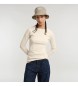 G-Star Slim Rib Keyhole T-shirt beige