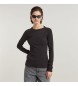 G-Star Slim Rib Keyhole T-shirt sort