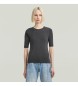 G-Star A-Line Slim Rib washed T-shirt noir