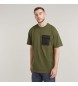 G-Star Geweven mix T-shirt groen