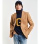 Gant Slim Fit Club-kavaj i ullflanell beige