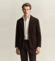 Gant Chaqueta de traje de pana marrón oscuro