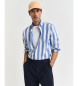 Gant Reg shirt in linen and cotton with blue, white stripes